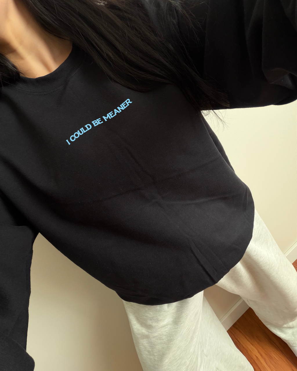 I Could Be Meaner Sweatshirt - Black / Blue