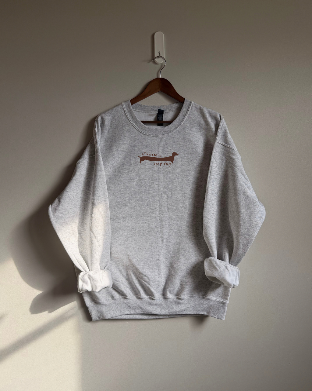 It's Been A Long Day Sweatshirt - Ash / Brown