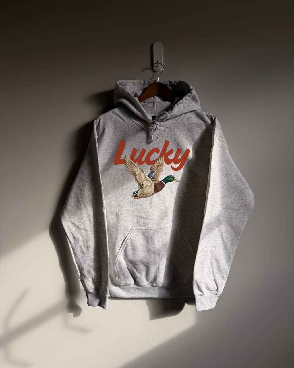 Lucky Duck Sweatshirt - Ash / Red