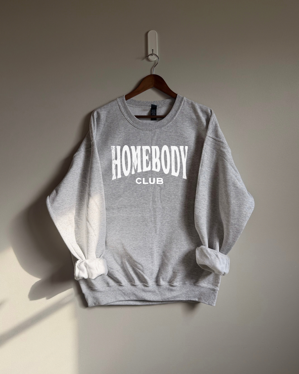 Homebody Club Sweatshirt - Ash / White