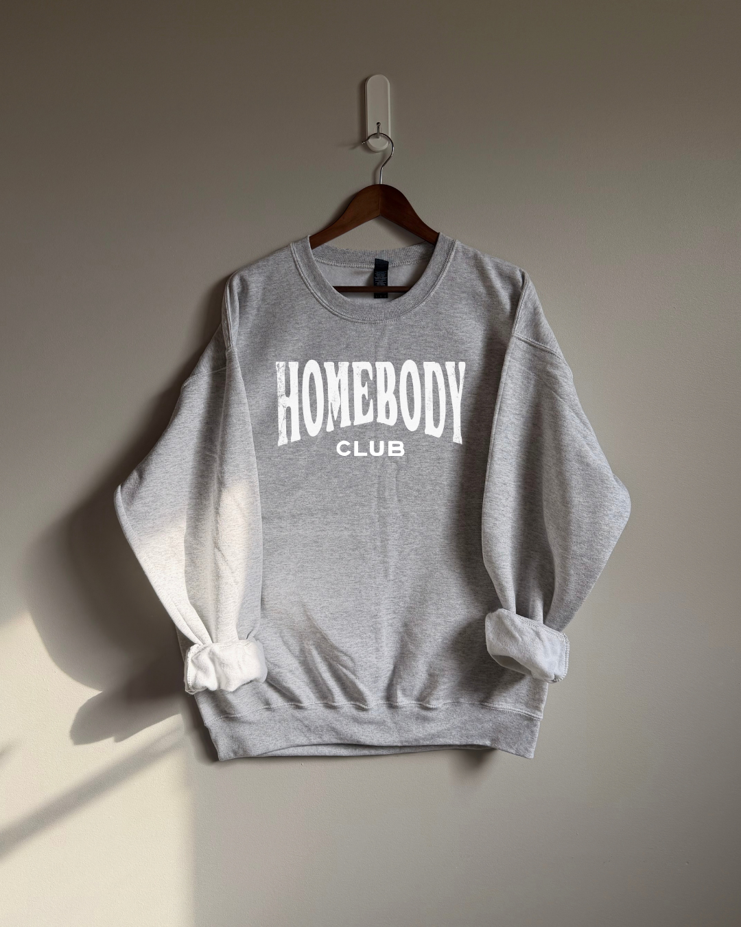 Homebody Club Sweatshirt - Ash / White