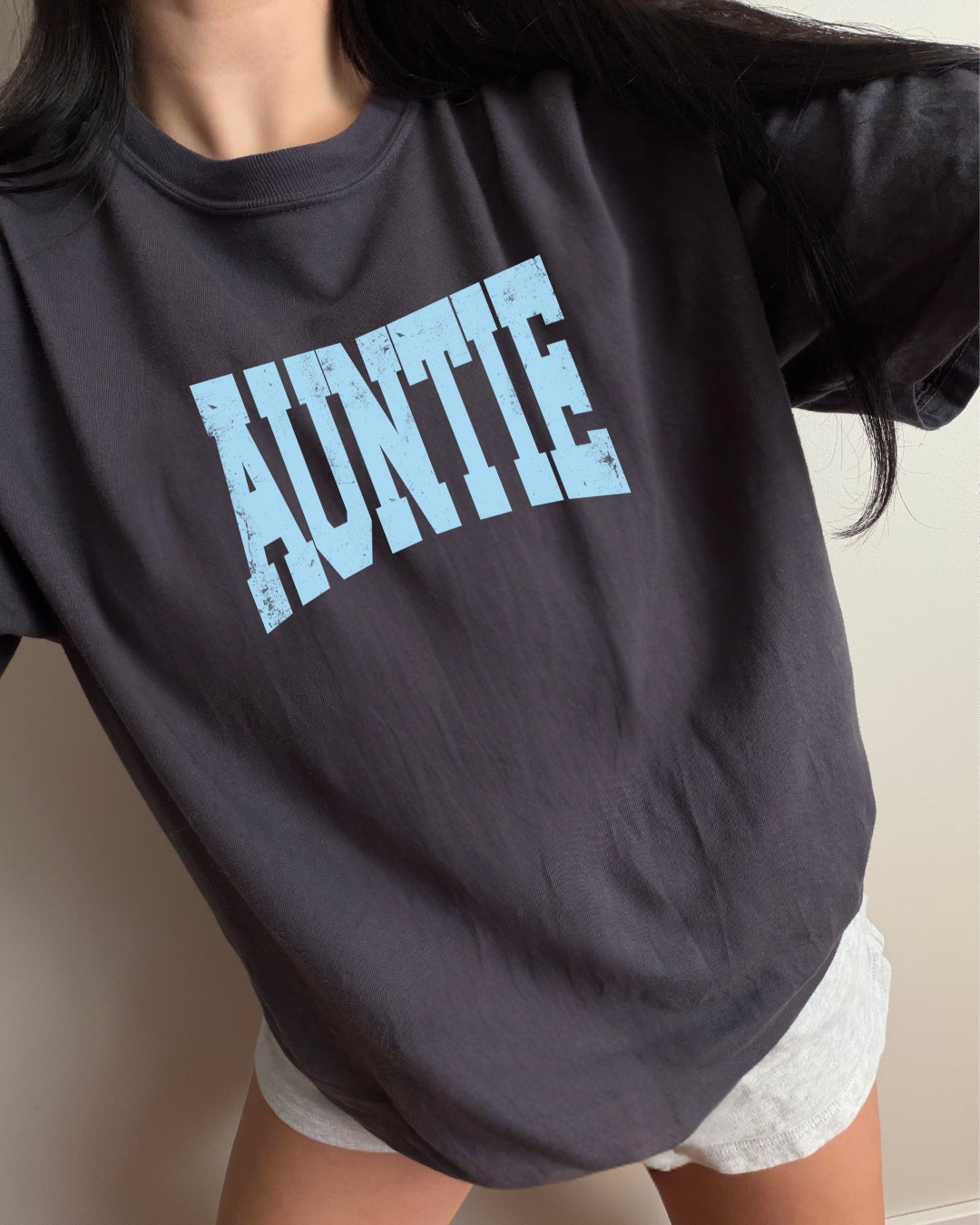 Auntie Tee - Graphite / Blue