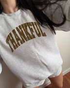 Thankful Sweatshirt - Ash / Brown