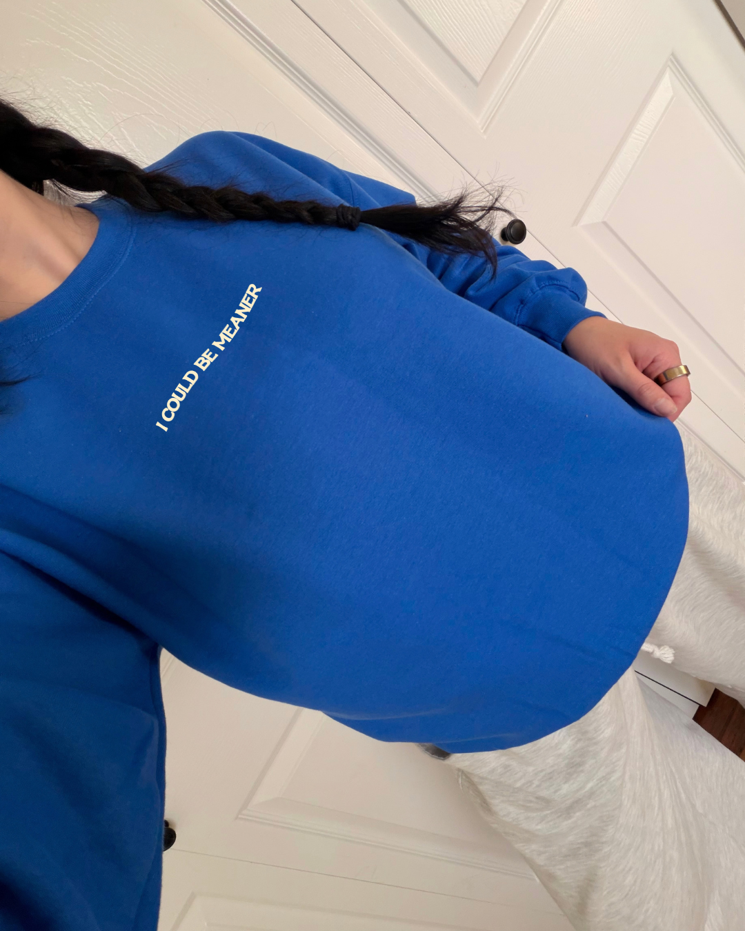 I Could Be Meaner Sweatshirt - Blue / Yellow