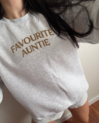 Favourite Auntie Sweatshirt - Ash / Brown