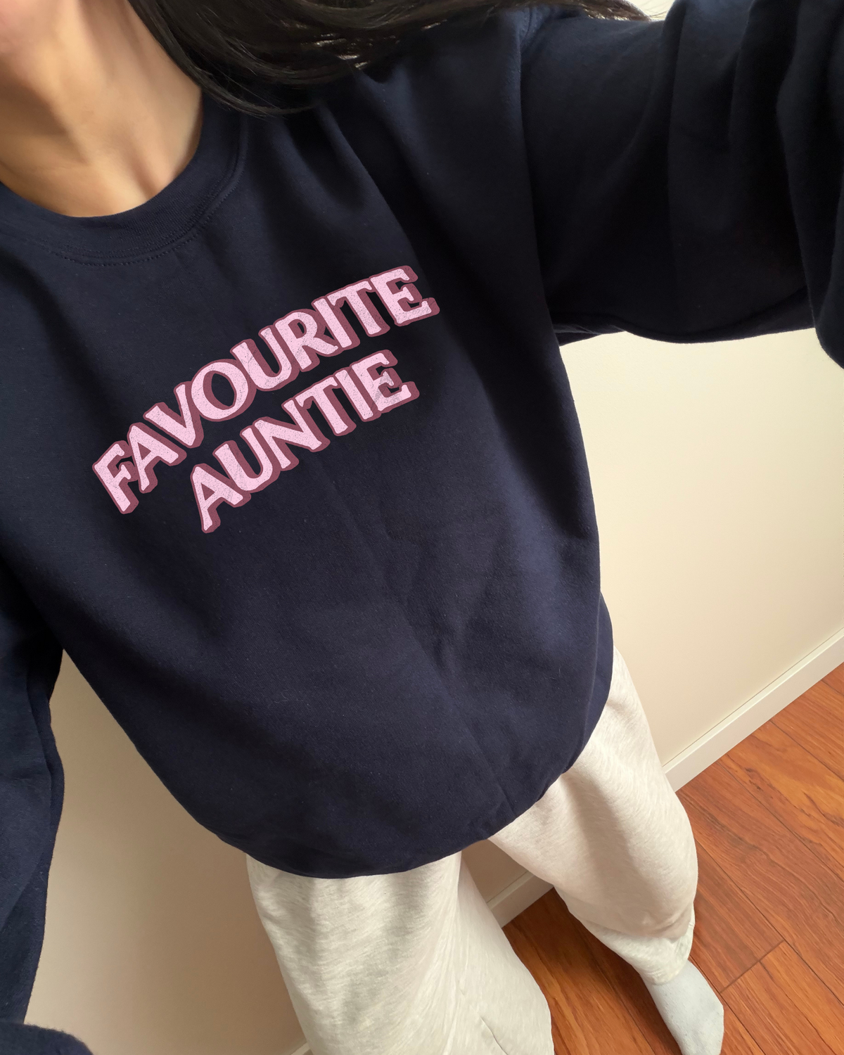 Favourite Auntie Sweatshirt - Navy / Pink