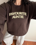 Favourite Auntie Sweatshirt - Brown / Yellow