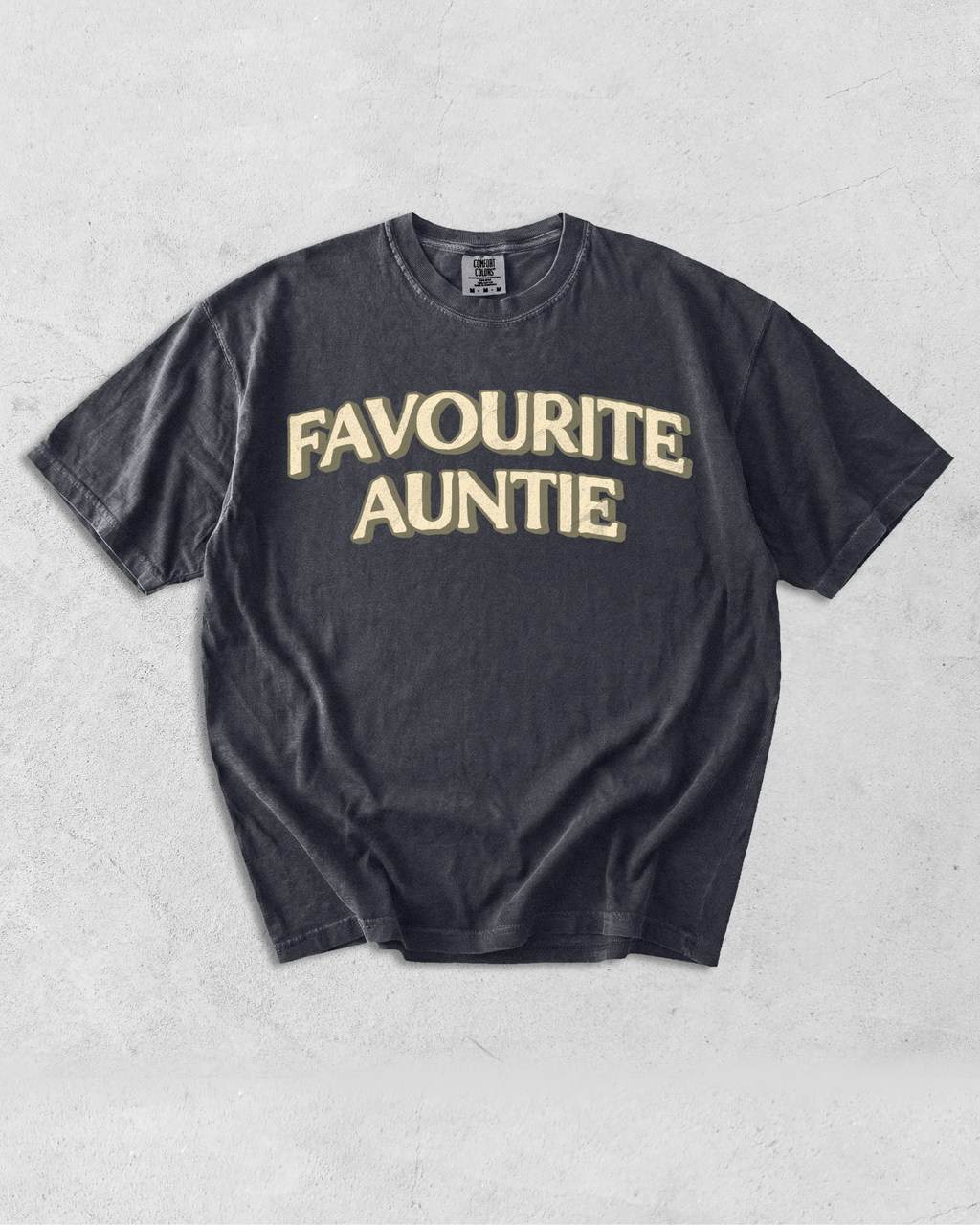 Favourite Auntie Tee - Graphite / Yellow