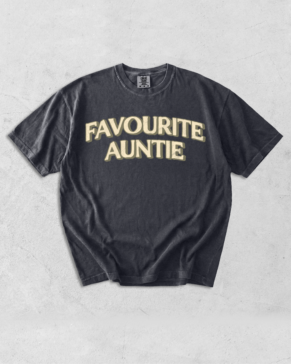 Favourite Auntie Tee - Graphite / Yellow
