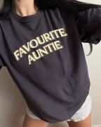 Favourite Auntie Tee - Graphite / Yellow