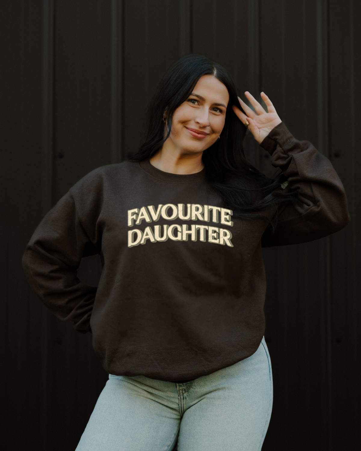Favourite Daughter Sweatshirt - Brown / Yellow