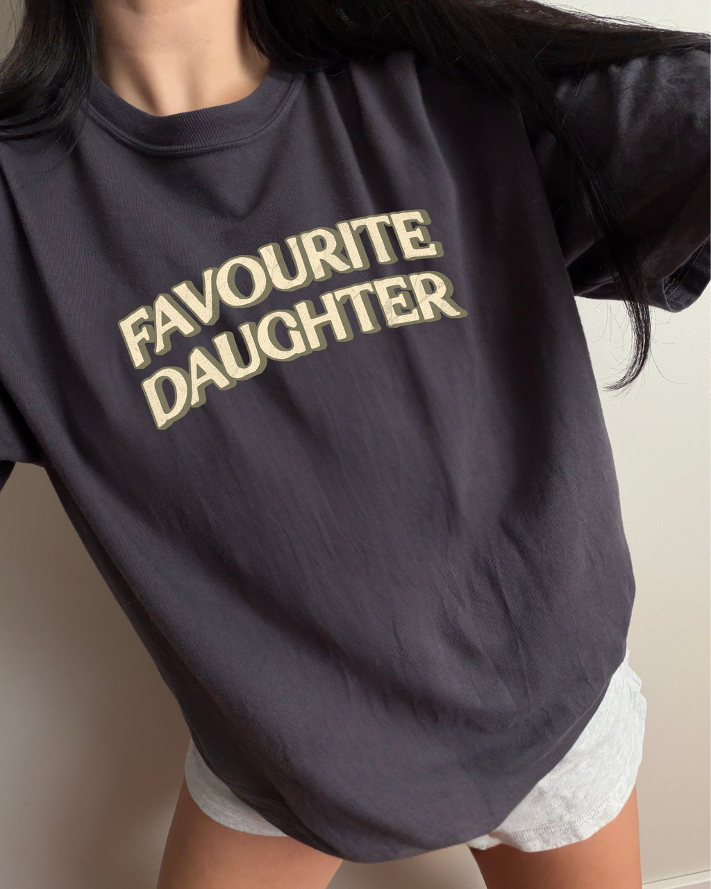 Favourite Daughter Tee - Graphite / Yellow