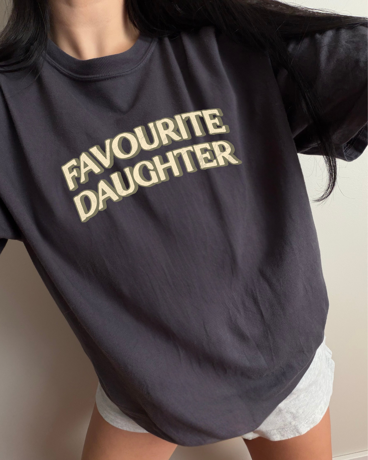 Favourite Daughter Tee - Graphite / Yellow