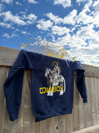 Shoulda Been A Cowboy Sweatshirt - Navy / Yellow