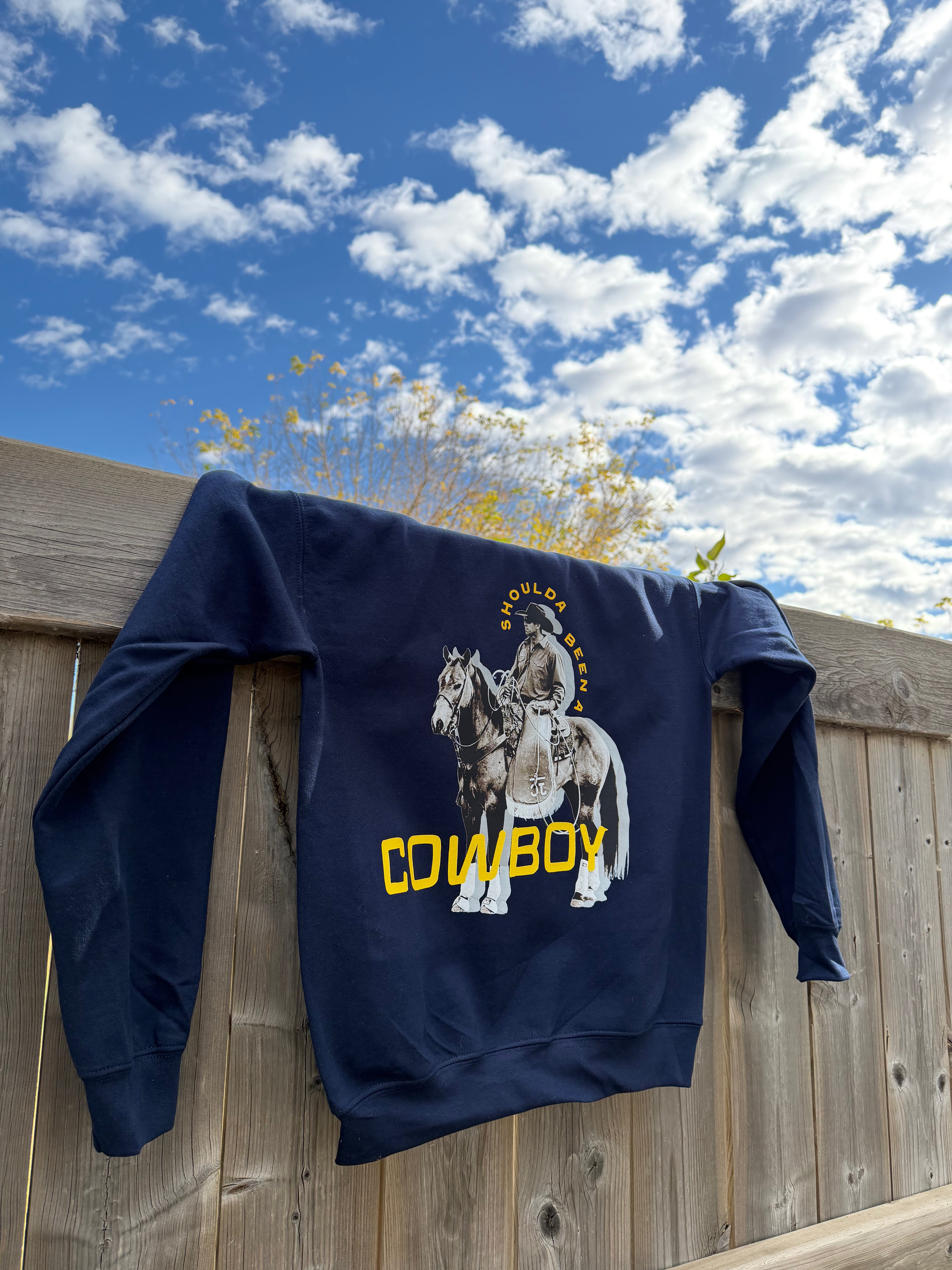 Shoulda Been A Cowboy Sweatshirt - Navy / Yellow