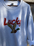 Lucky Duck Sweatshirt - Ash / Red