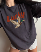 Lucky Duck Tee - Graphite / Red