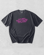 Talk Back Tee - Graphite / Pink