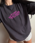 Talk Back Tee - Graphite / Pink