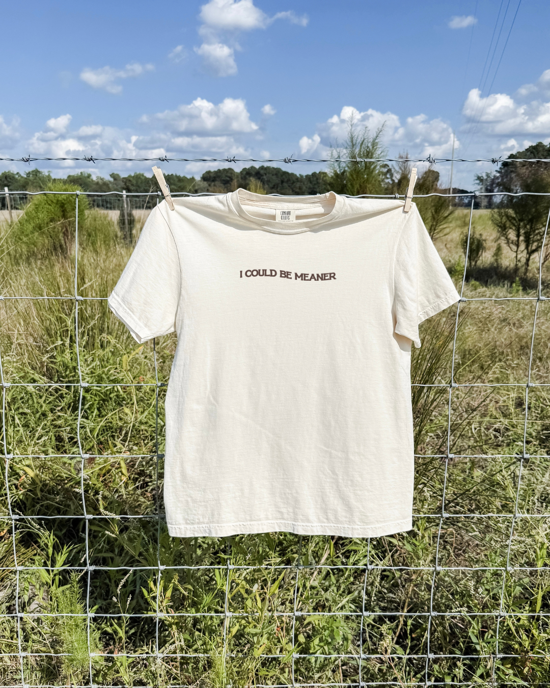 I Could Be Meaner Tee - Ivory / Brown