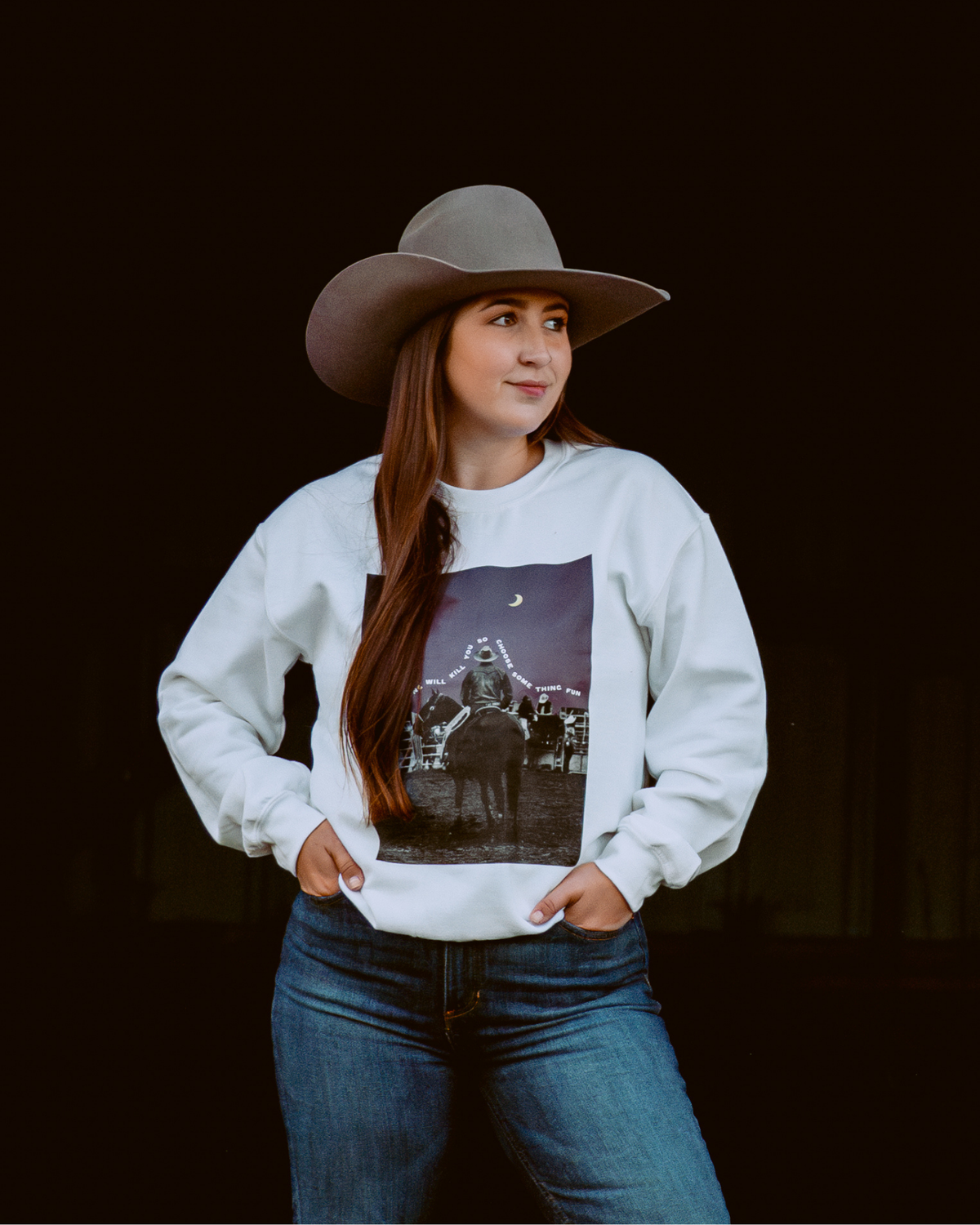 Midnight Rodeo Sweatshirt - White