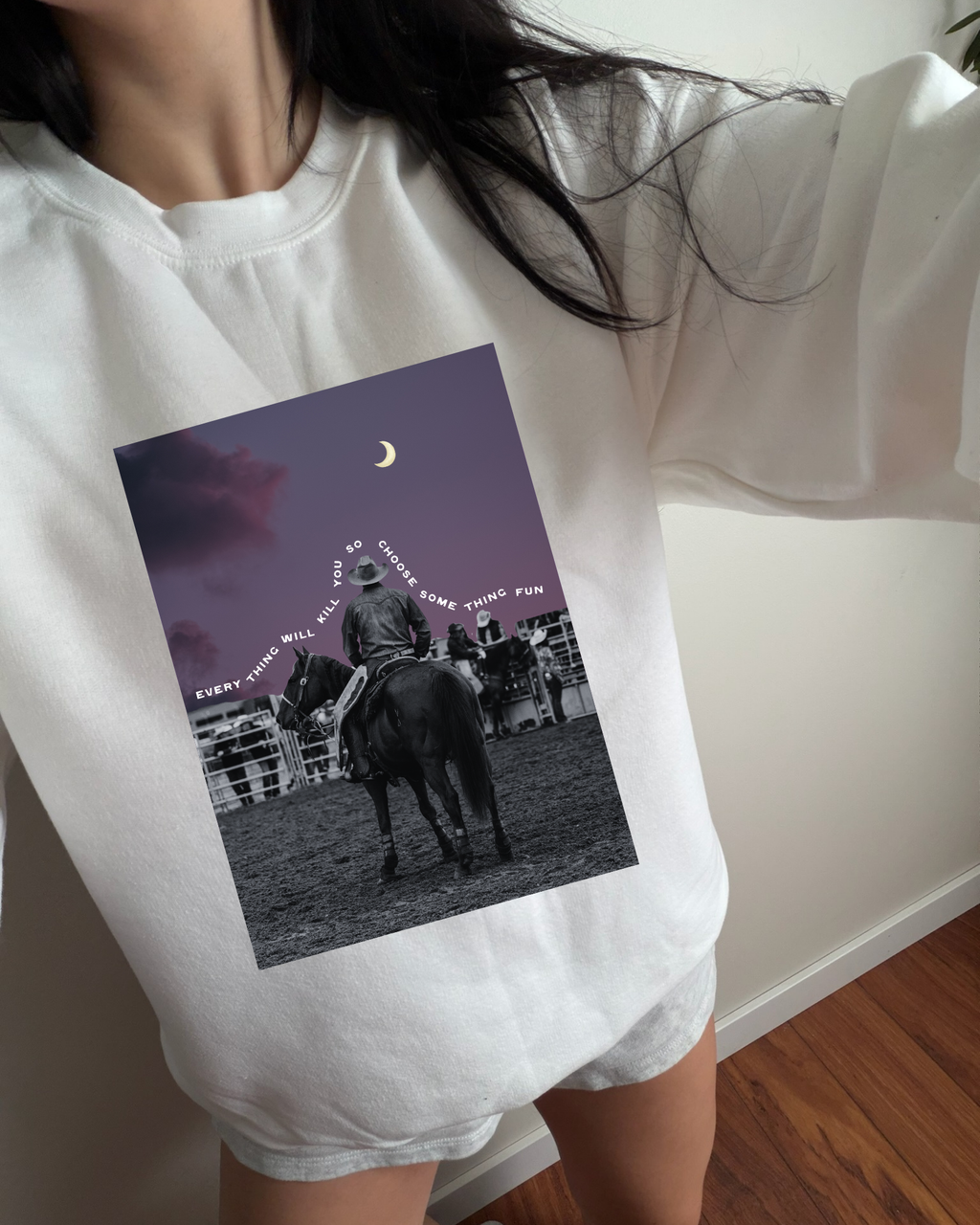 Midnight Rodeo Sweatshirt - White