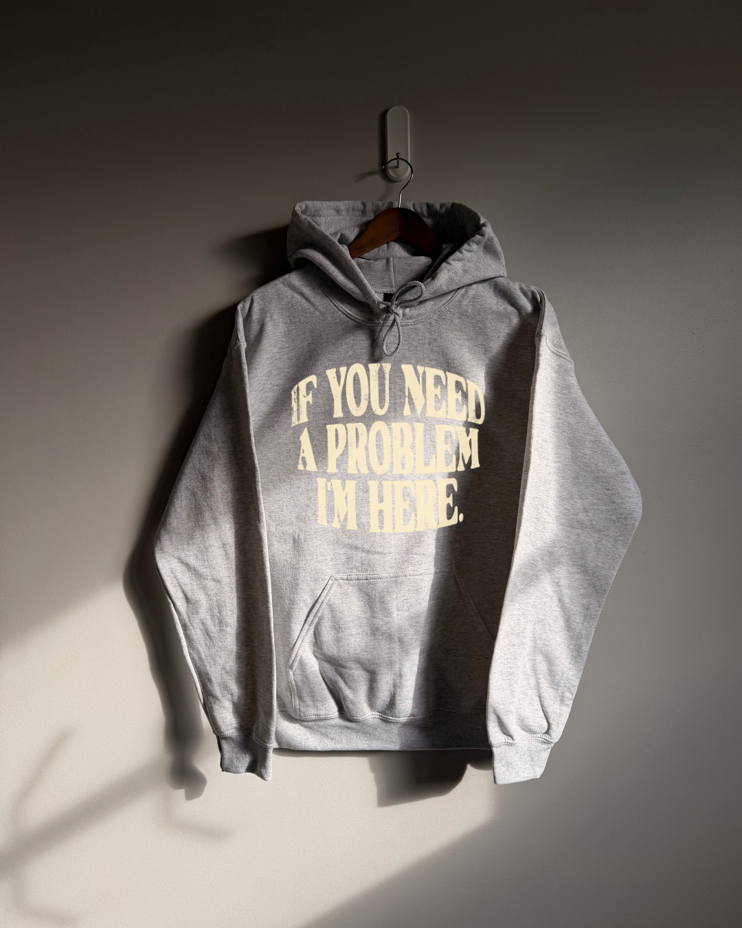 If You Need A Problem I'm Here Sweatshirt - Ash / Yellow