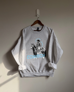 Shoulda Been A Cowboy Sweatshirt - Ash / Blue