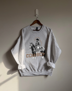 Shoulda Been A Cowboy Sweatshirt - Ash / Brown