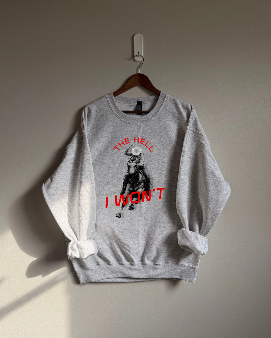 The Hell I Won't Sweatshirt - Ash / Red