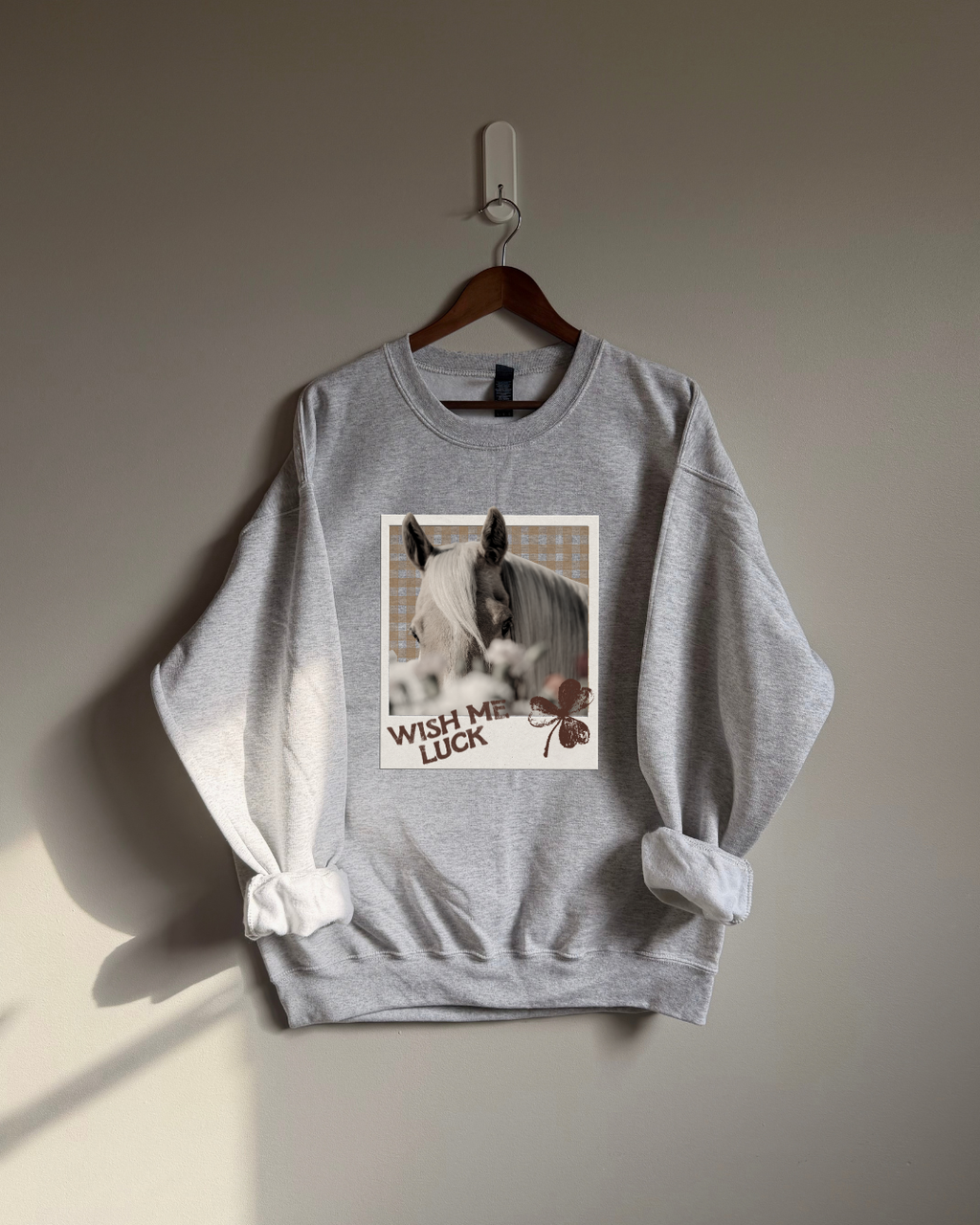 Wish Me Luck Sweatshirt - Ash / Brown