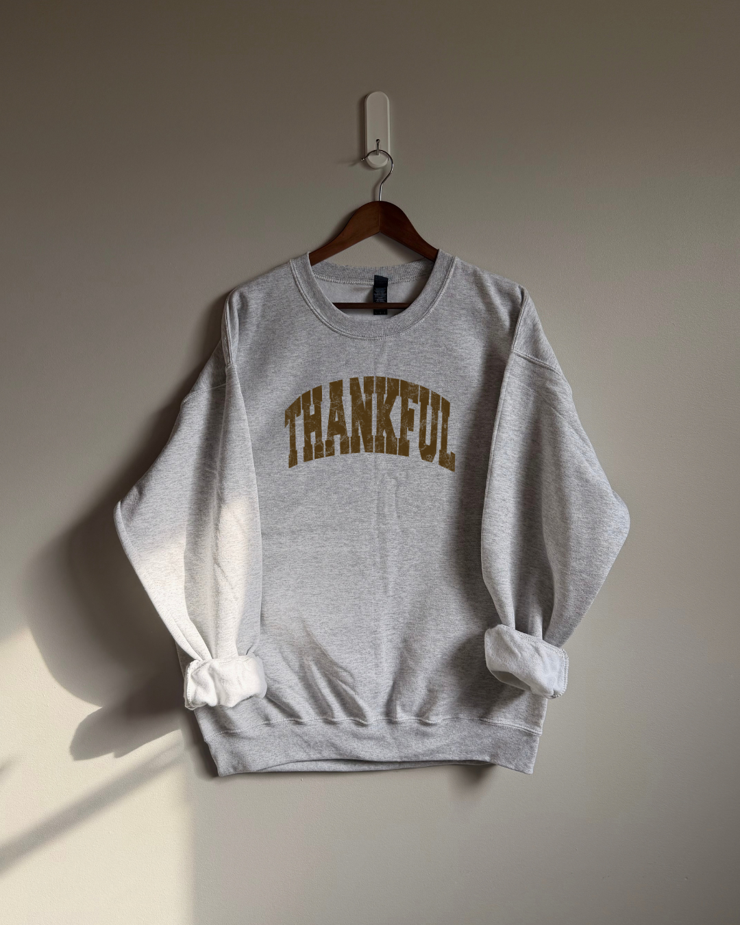 Thankful Sweatshirt - Ash / Brown