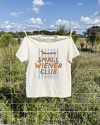 Small Wiener Club Tee - Ivory / Blue