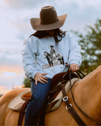 Shoulda Been A Cowboy Sweatshirt - Ash / Brown