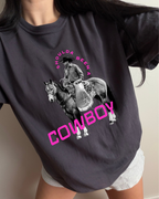 Shoulda Been A Cowboy Tee - Graphite / Pink