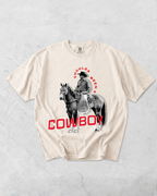 Shoulda Been A Cowboy Tee - Ivory / Red