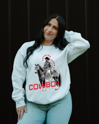 Shoulda Been A Cowboy Sweatshirt - White / Red
