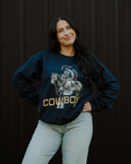 Shoulda Been A Cowboy Sweatshirt - Navy / Yellow