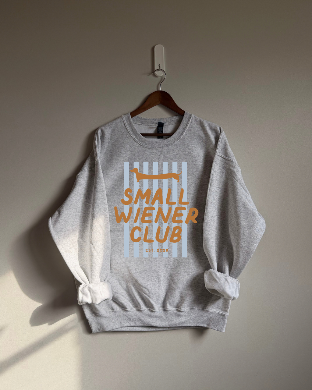 Small Wiener Club Sweatshirt - Ash / Blue