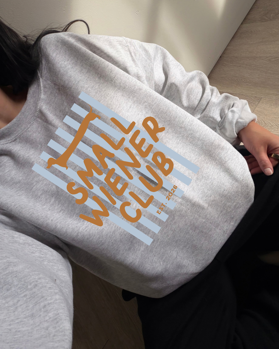 Small Wiener Club Sweatshirt - Ash / Blue