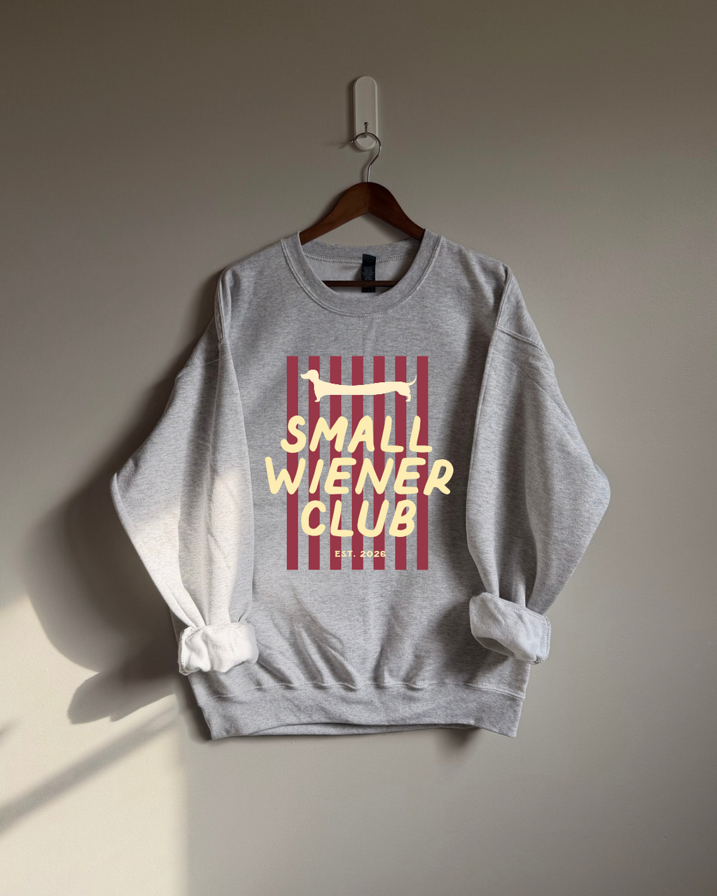Small Wiener Club Sweatshirt - Ash / Yellow