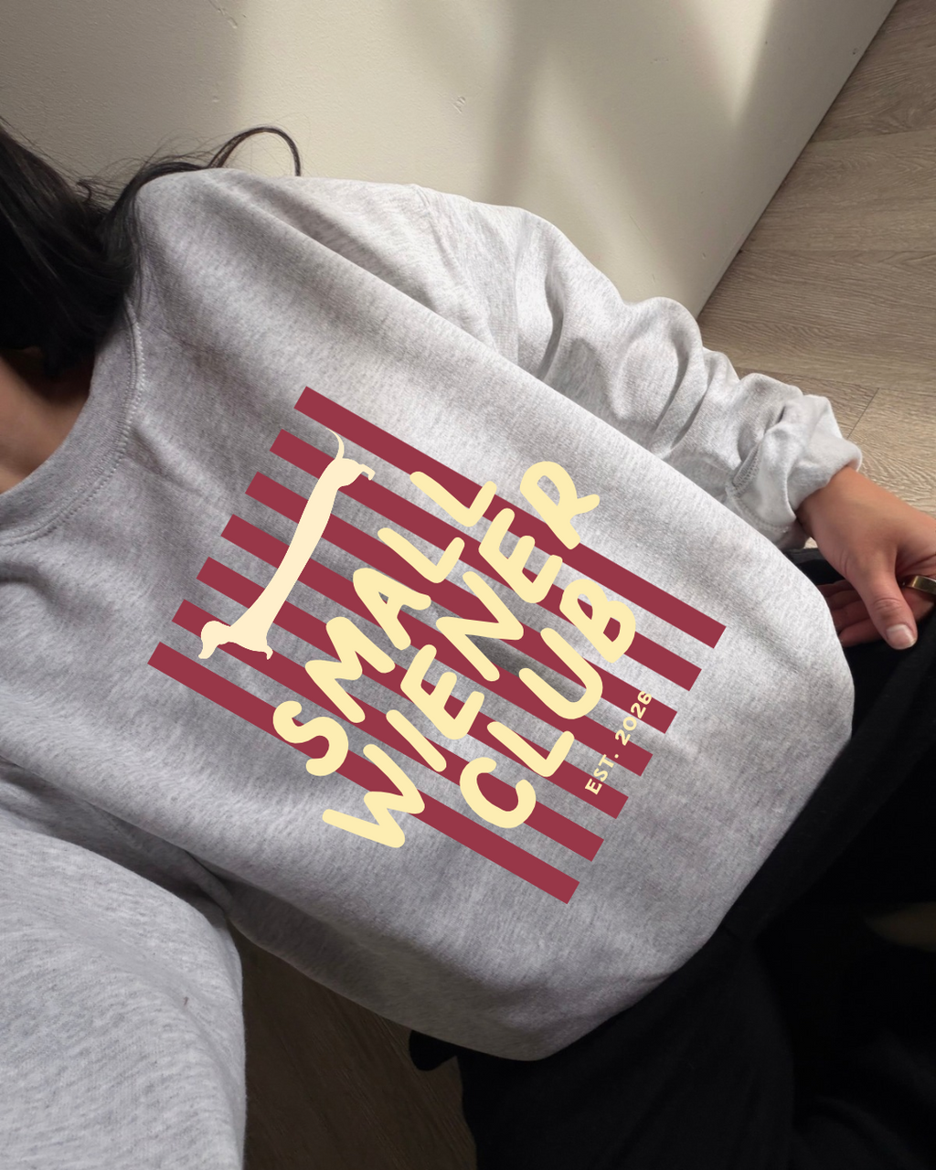 Small Wiener Club Sweatshirt - Ash / Yellow