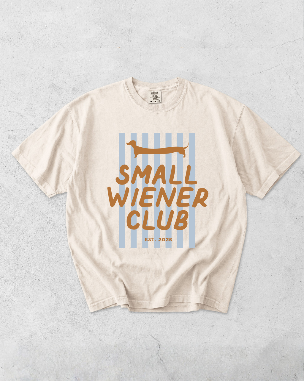 Small Wiener Club Tee - Ivory / Blue