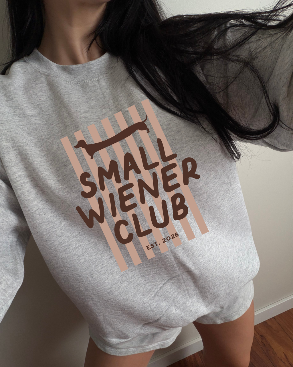 Small Wiener Club Sweatshirt - Ash / Brown
