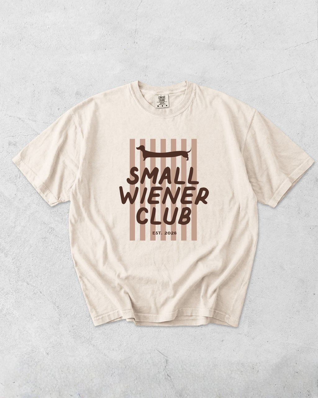 Small Wiener Club Tee - Ivory / Brown