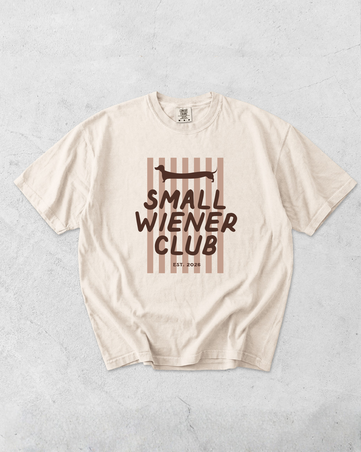 Small Wiener Club Tee - Ivory / Brown