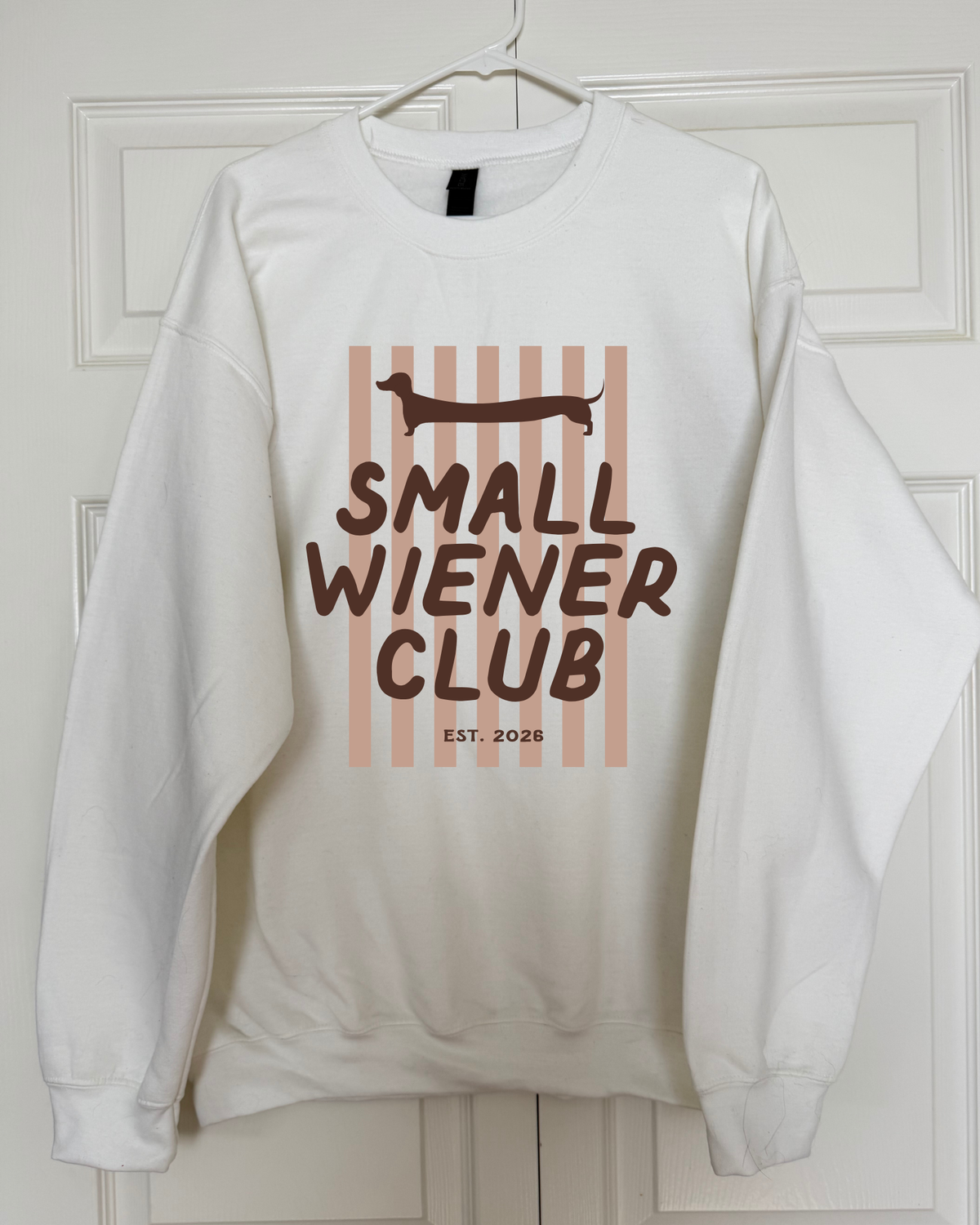 Small Wiener Club Sweatshirt - White / Brown