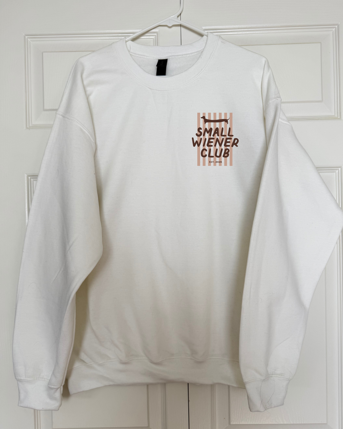 Small Wiener Club Sweatshirt - White / Brown