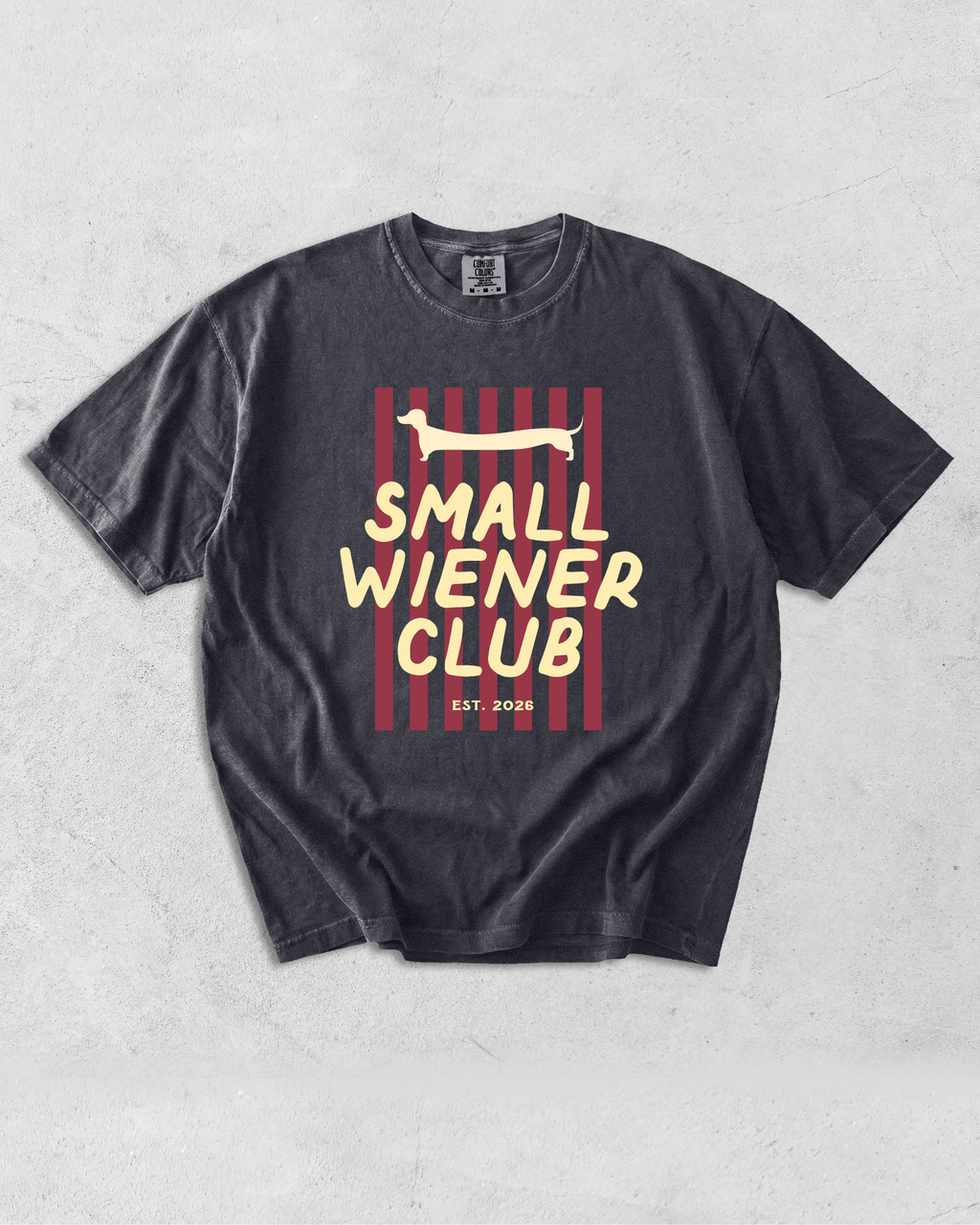 Small Wiener Club Tee - Graphite / Yellow