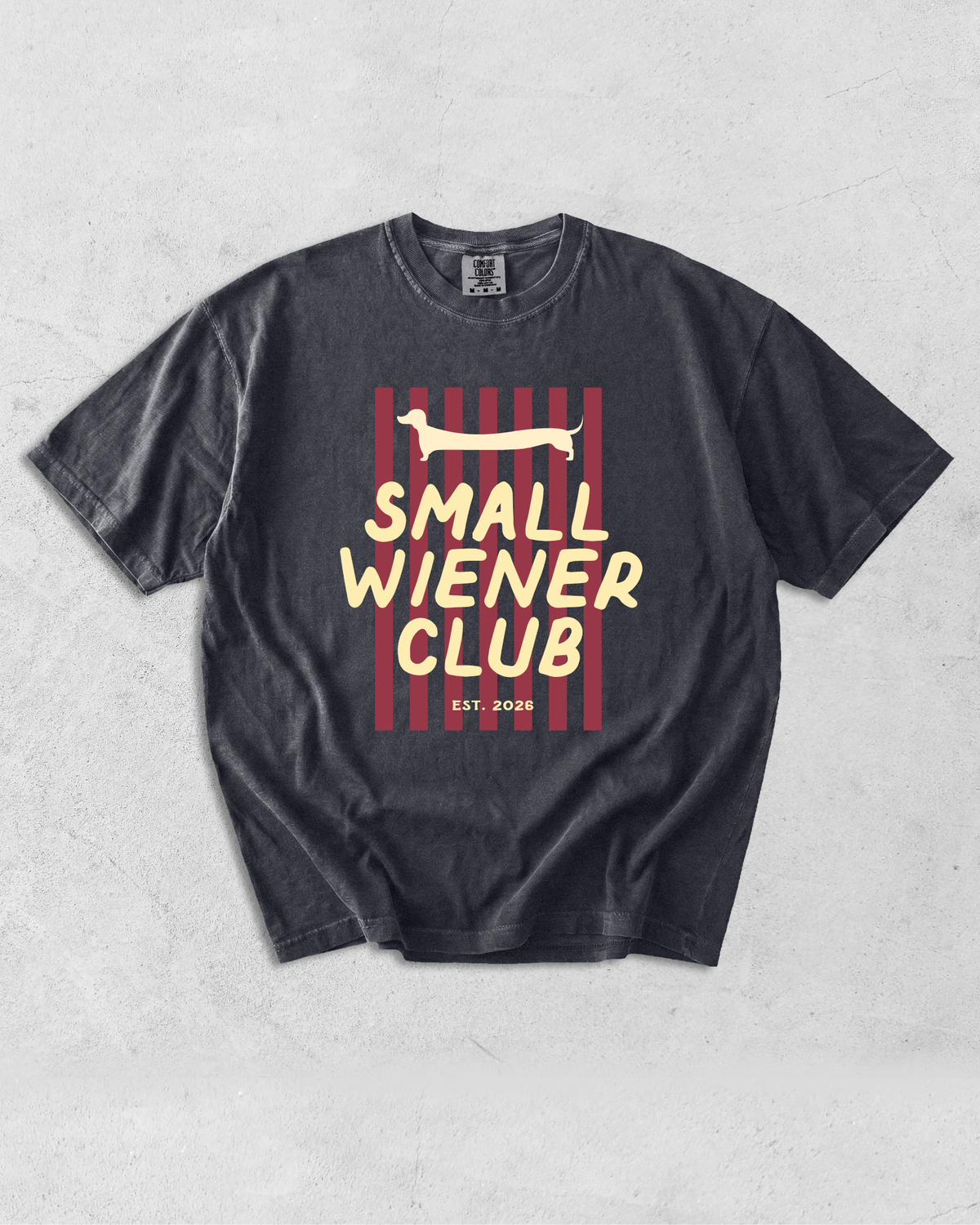 Small Wiener Club Tee - Graphite / Yellow